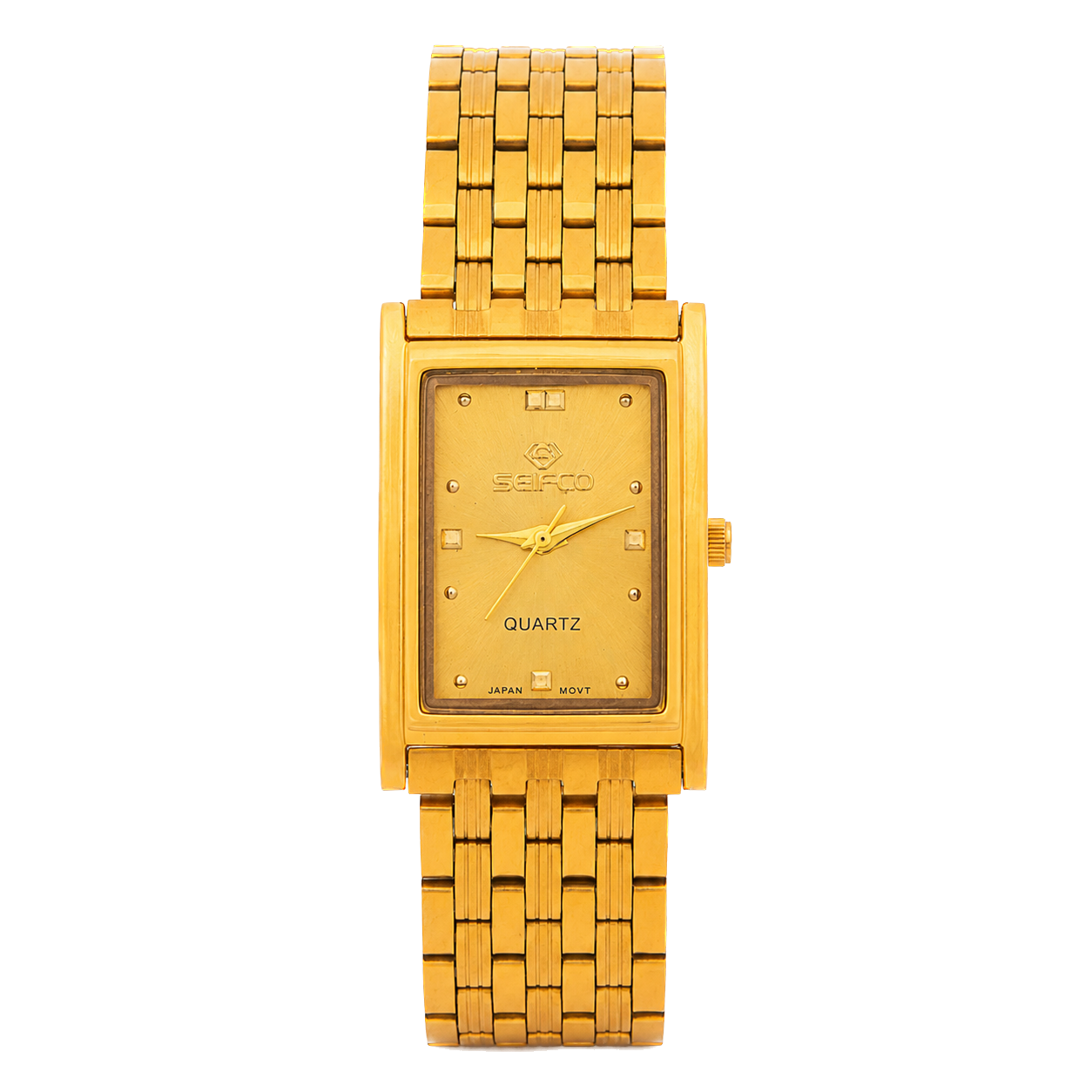 Seifco SF-OR8GGM unisex Quartz Watch, Gold Dial, Gold Stainless Steel Bracelet