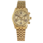 SEIFCO Classic Women’s Stainless Steel Quartz Watch with Gold Dial and Gold Bracelet