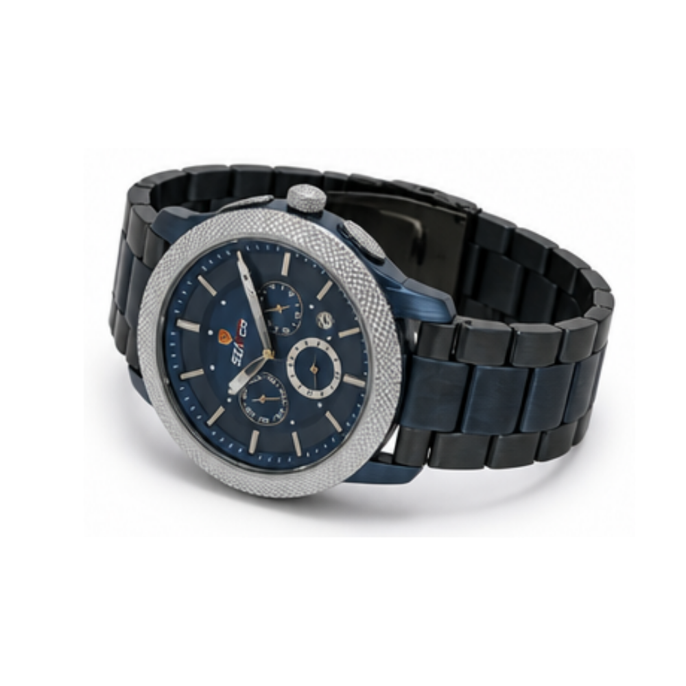SEIFCO Sport Men’s Stainless Steel Quartz Watch with Blue Dial and Black Bracelet - الصورة 2