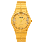SEIFCO Classic Unisex Stainless Steel Watch with Gold Dial and Gold Bracelet