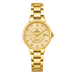 Women’s Gold Watch with Gold Dial and Crystal Accents