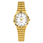SEIFCO Classic Unisex Stainless Steel Quartz Watch with White Dial and Gold Bracelet